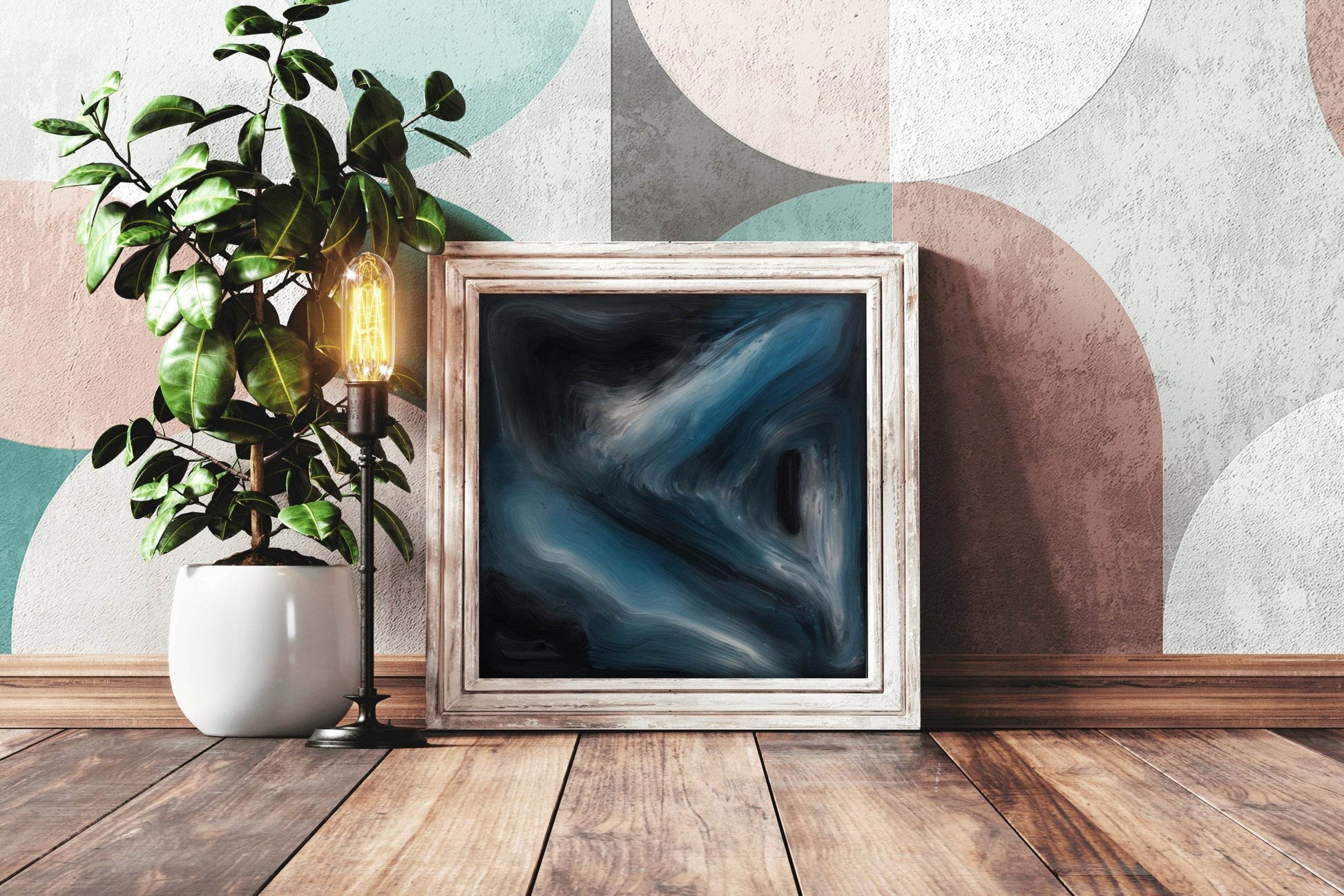 Irregular Night Waves Abstract Wall Art - beink online art store