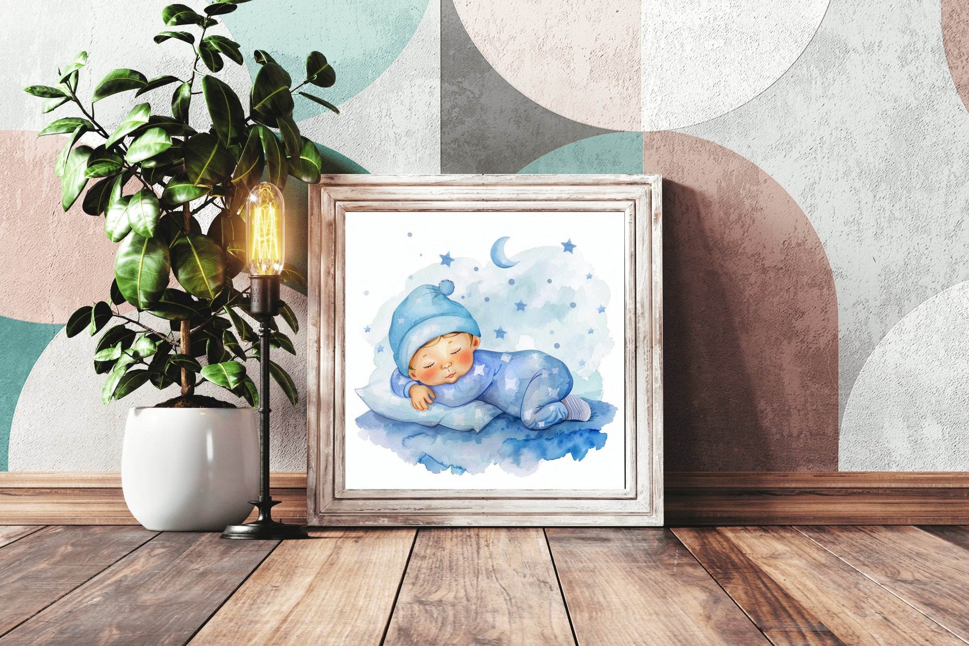 Watercolor Baby Sleeping Wall Art - beink online art store