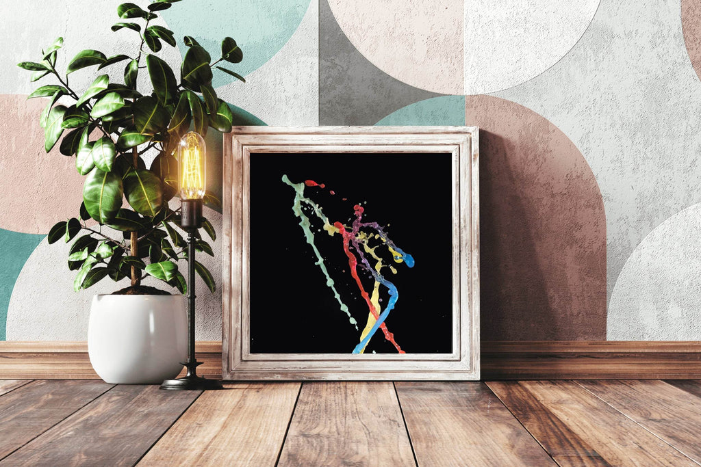 Multicolor Paint Splashing Abstract Wall Art - beink online art store