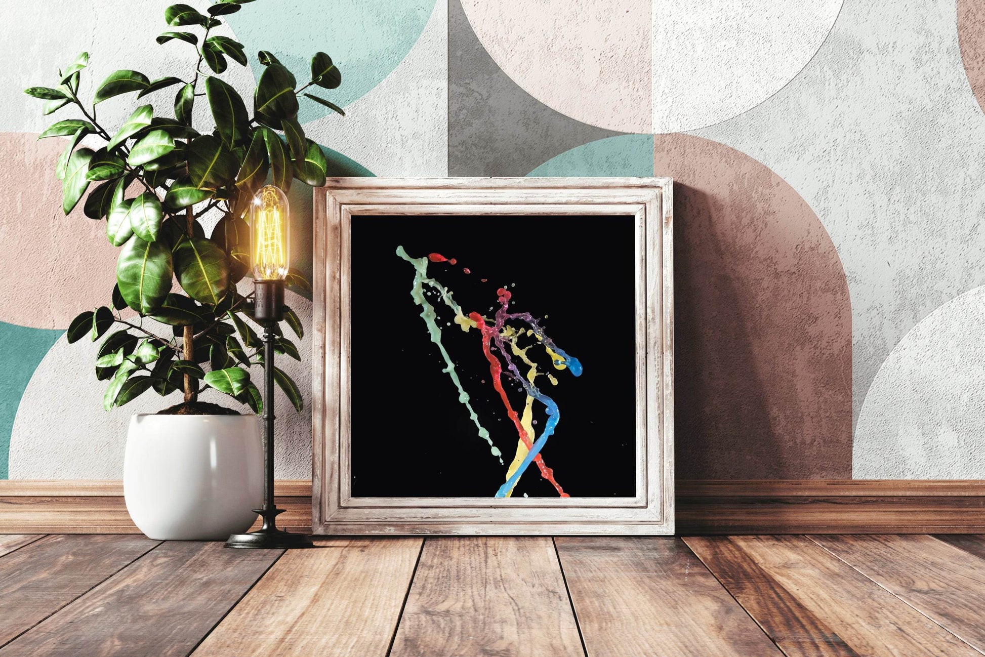 Multicolor Paint Splashing Abstract Wall Art - beink online art store