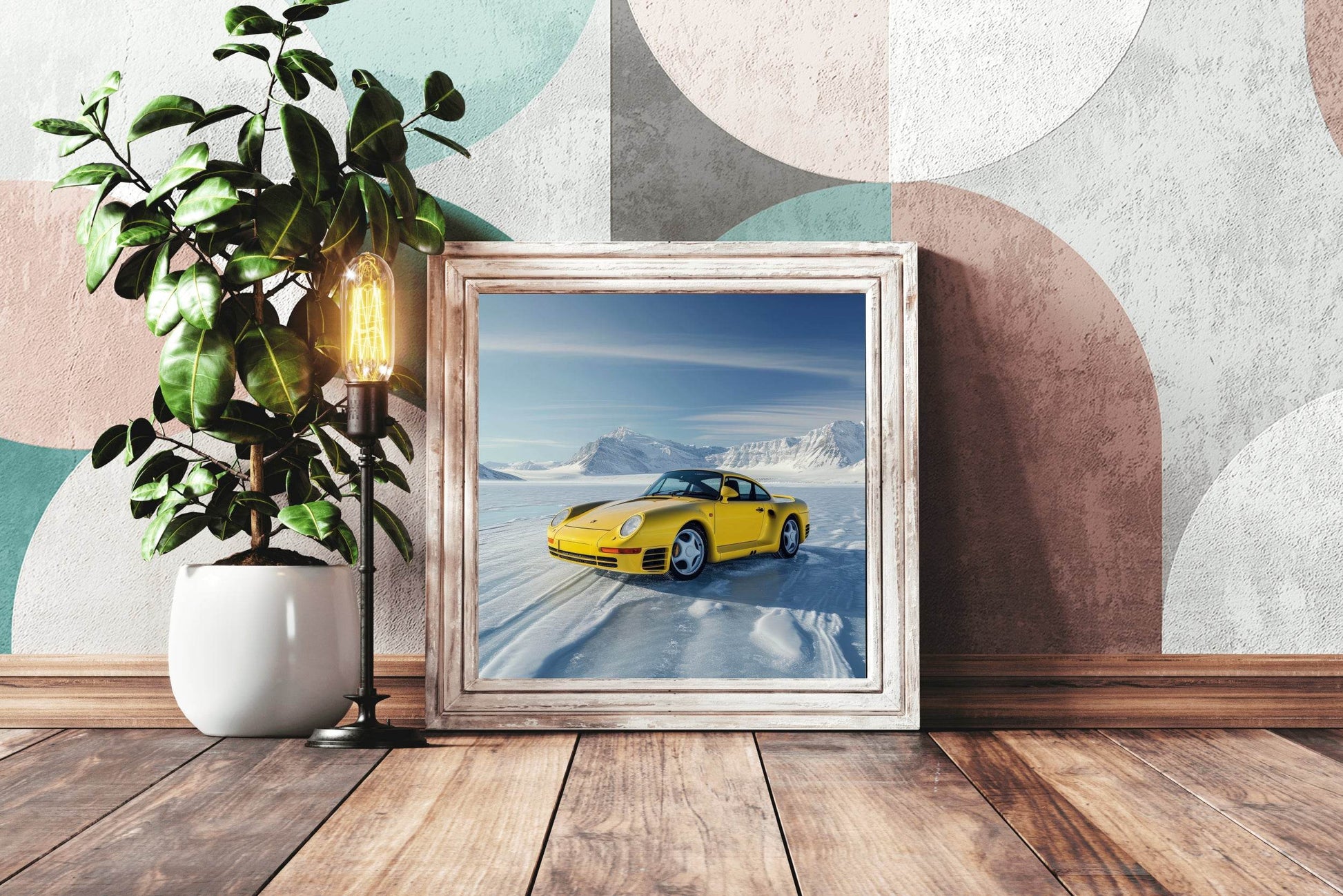 Porsche 959 RSR Gold Wall Art - beink online art store