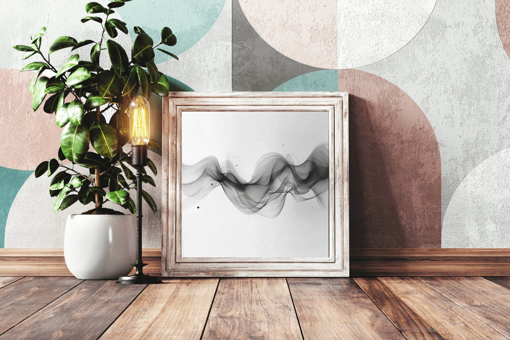 Grayscale Flow - Flowing Lines in Gray Shades Wall Art - beink online art store