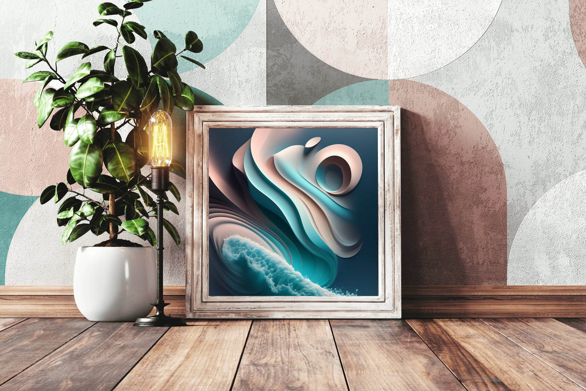 Colorful Water Waves Abstract Wall Art - beink online art store