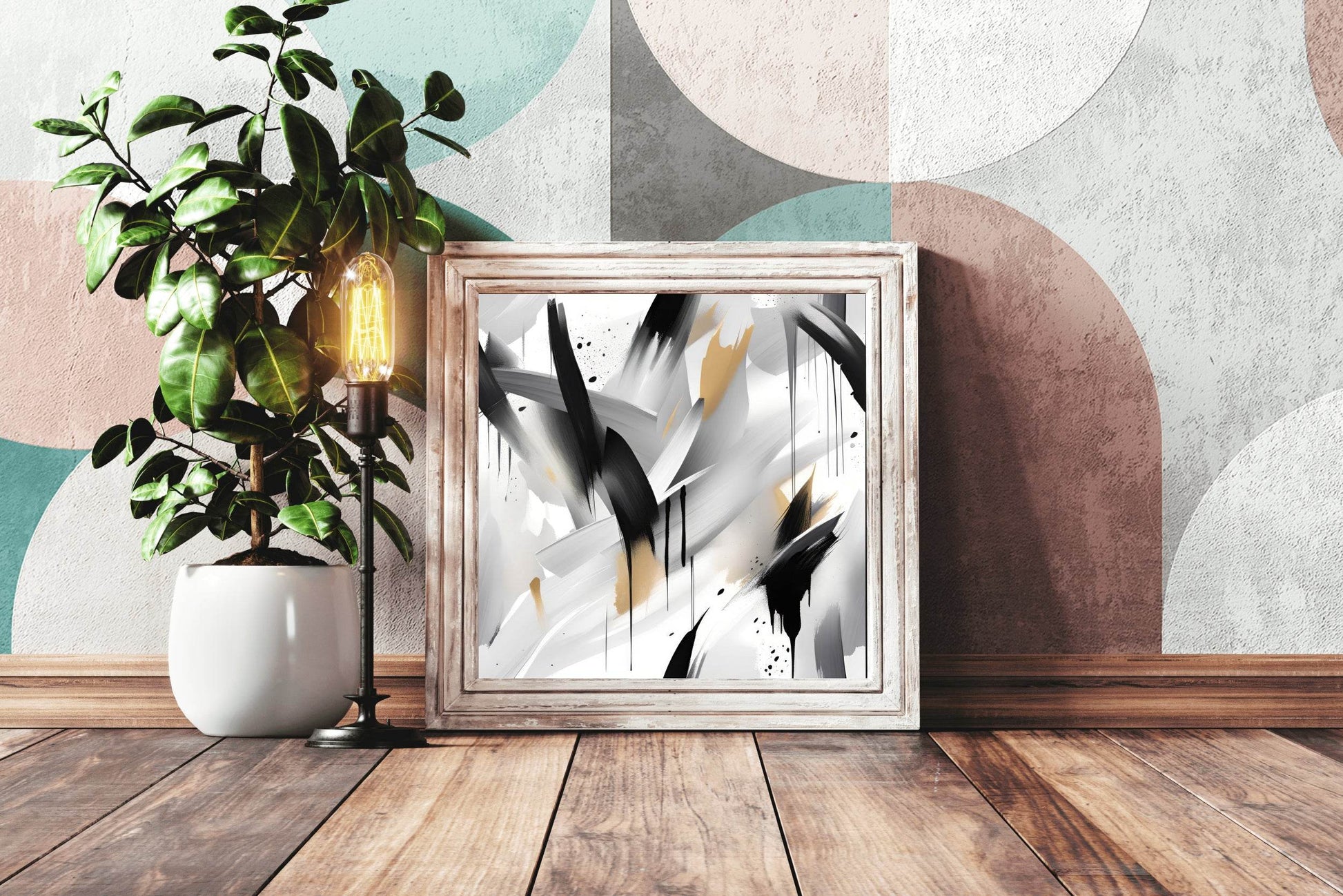 Cross Black and Grey Brush Strokes Abstract Wall Art - beink online art store