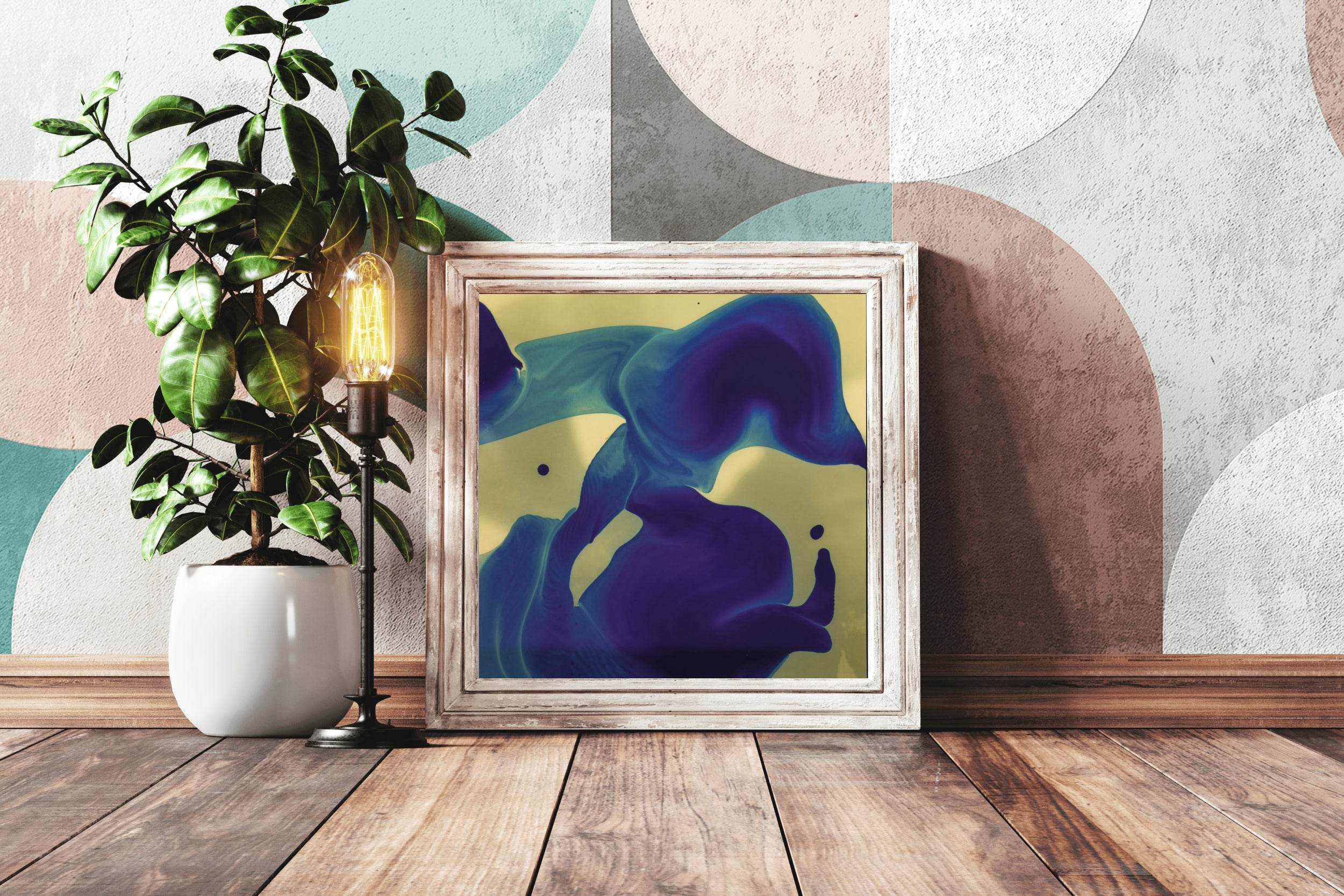 Blue Oil Paint Abstract Wall Art - beink online art store