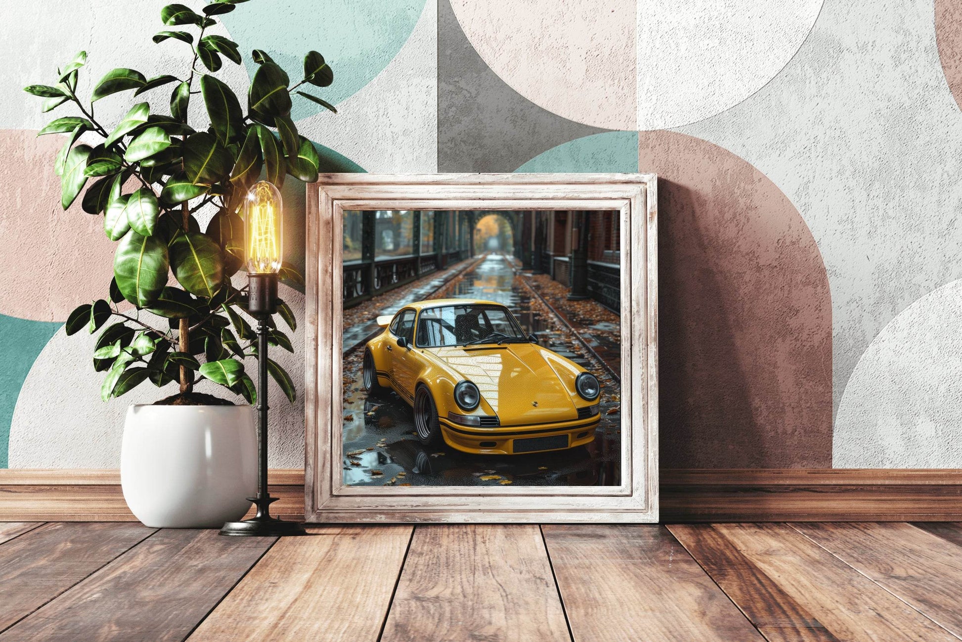 Porsche 911S Carrera Yellow Wall Art - beink online art store