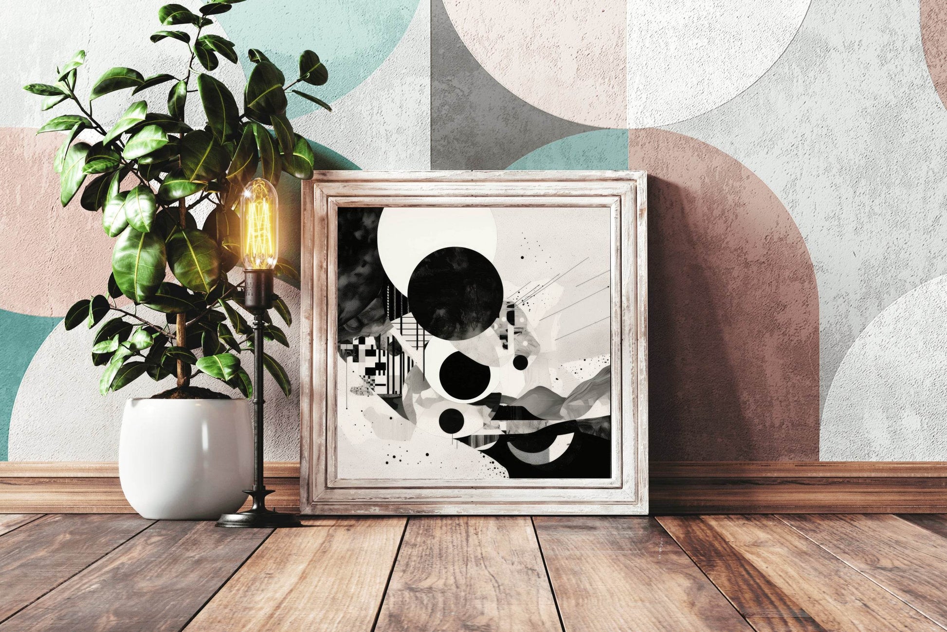 Geometric Black and White Abstract Wall Art - beink online art store