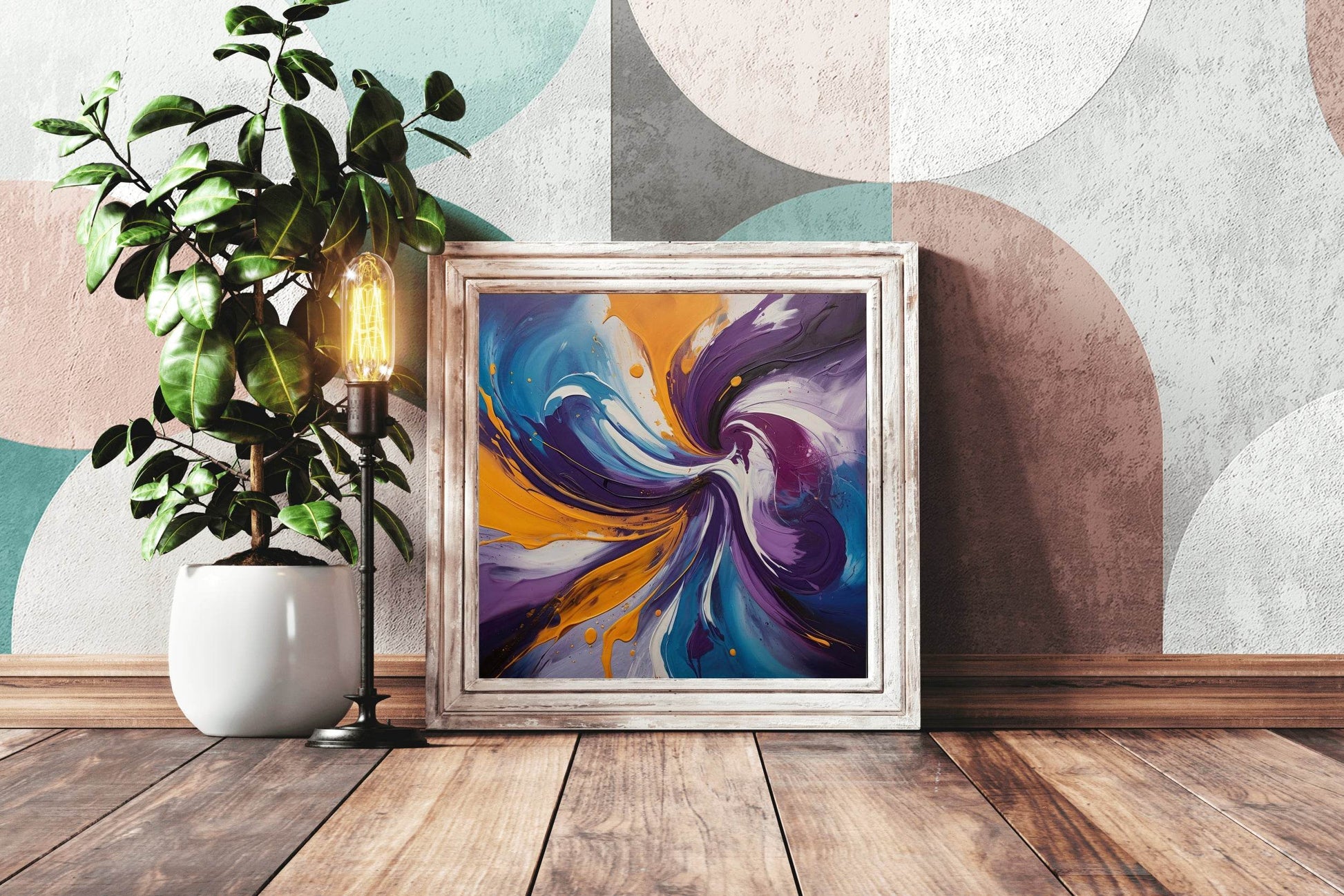 Flower Style Oil Paint Abstract Wall Art - beink online art store
