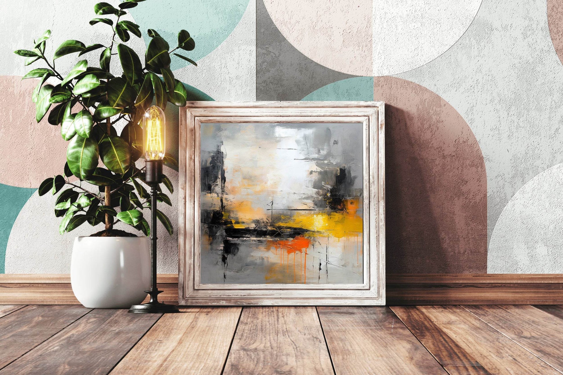 Ship in a Sea Brush Strokes Abstrat Wall Art - beink online art store