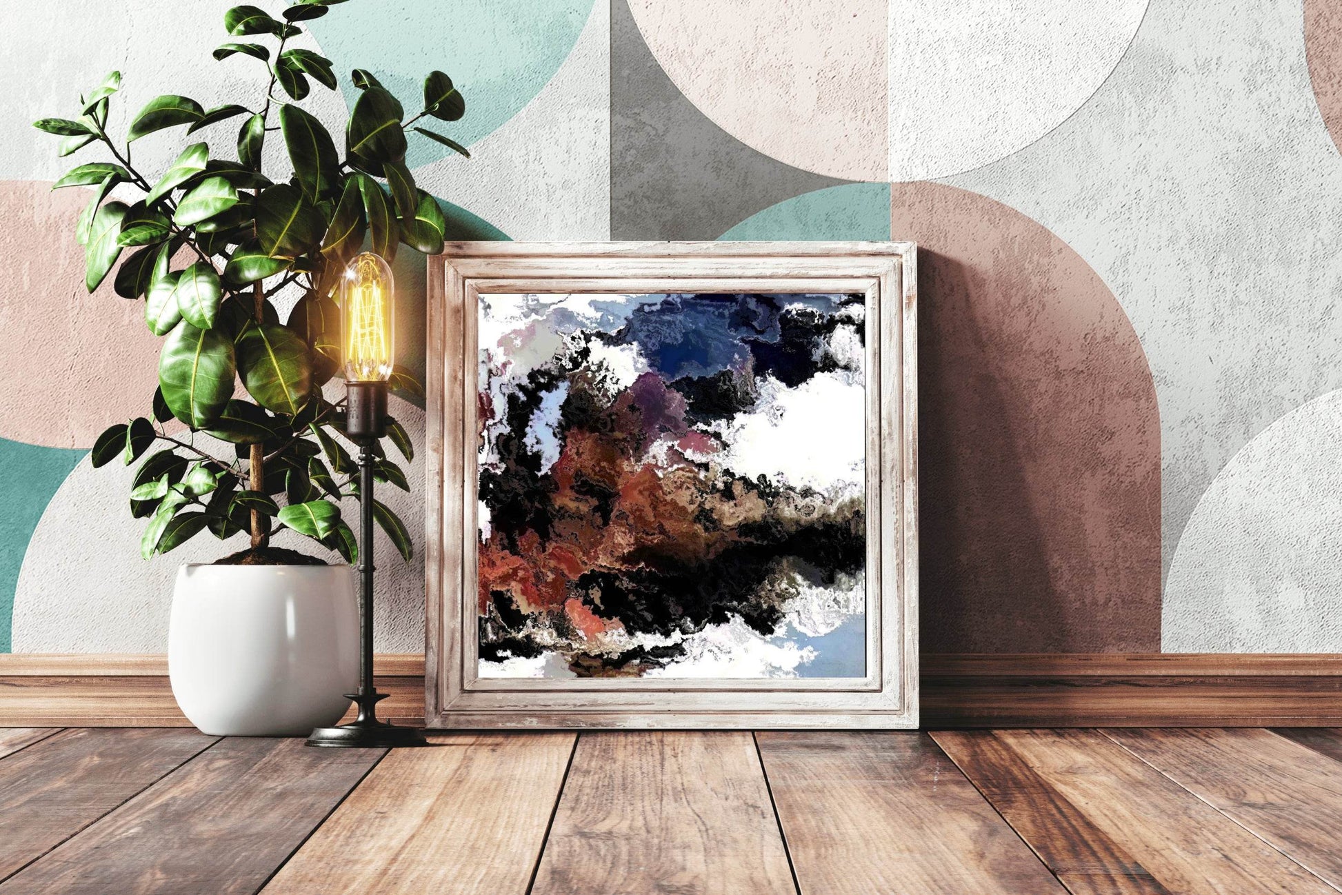 Dark Color Smoky Clouds Abstract Wall Art - beink online art store