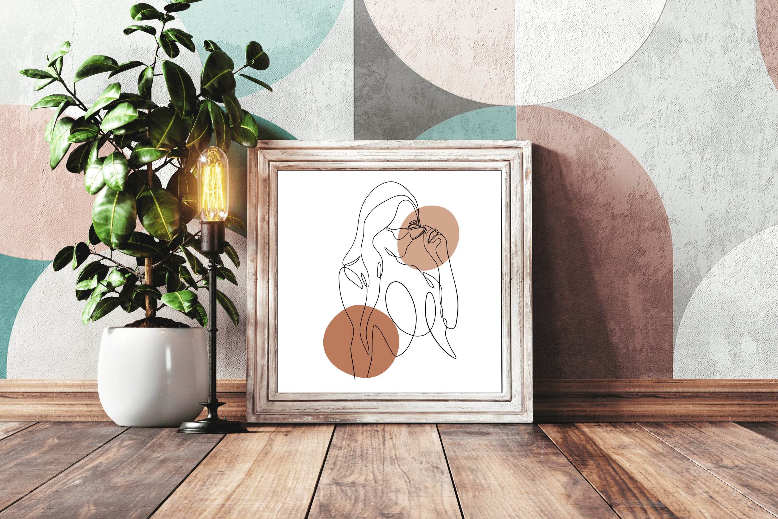 Line Drawing Of A Woman With Glasses - beink online art store