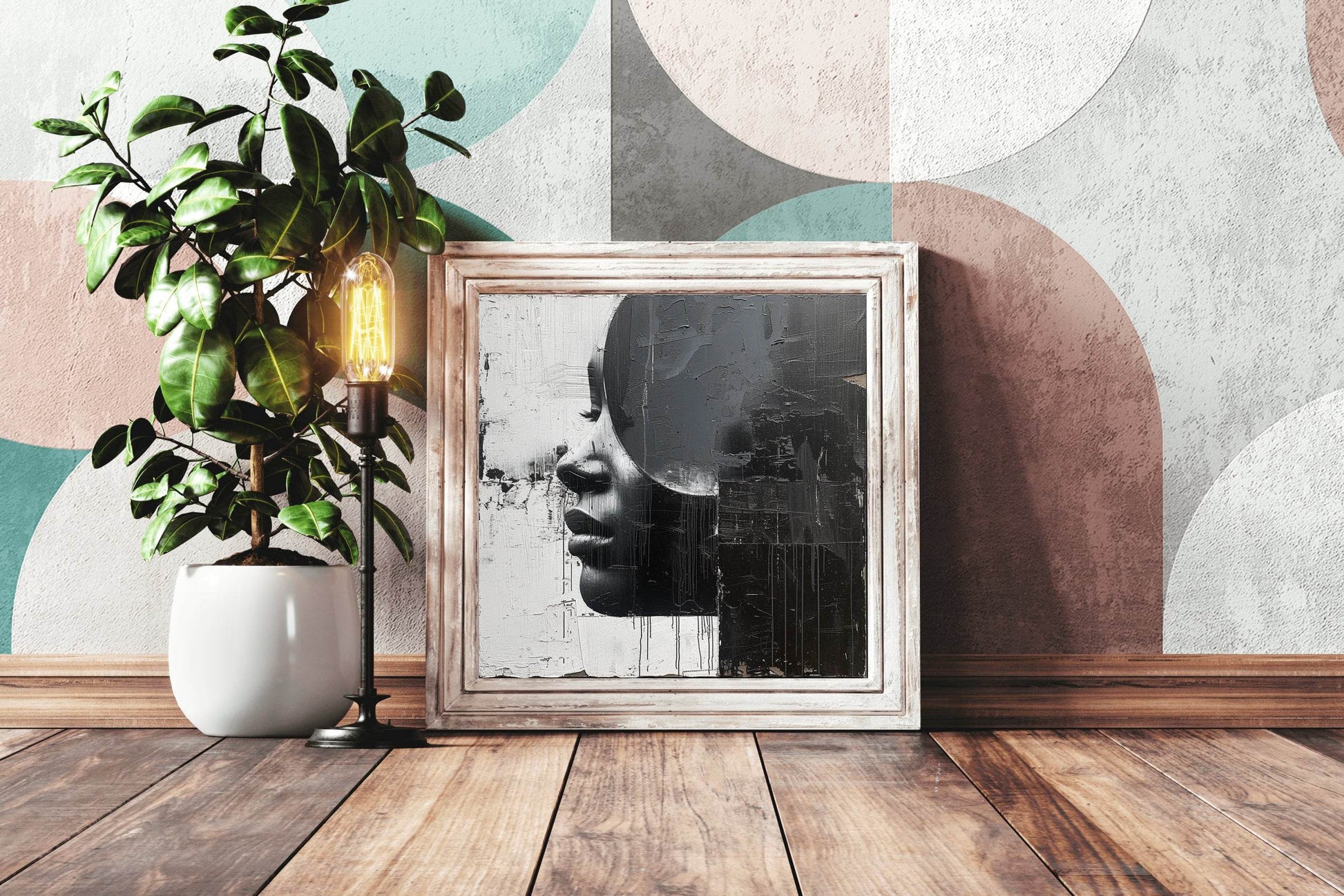 Striking Monochrome Lady Portrait Wall Art - beink online art store