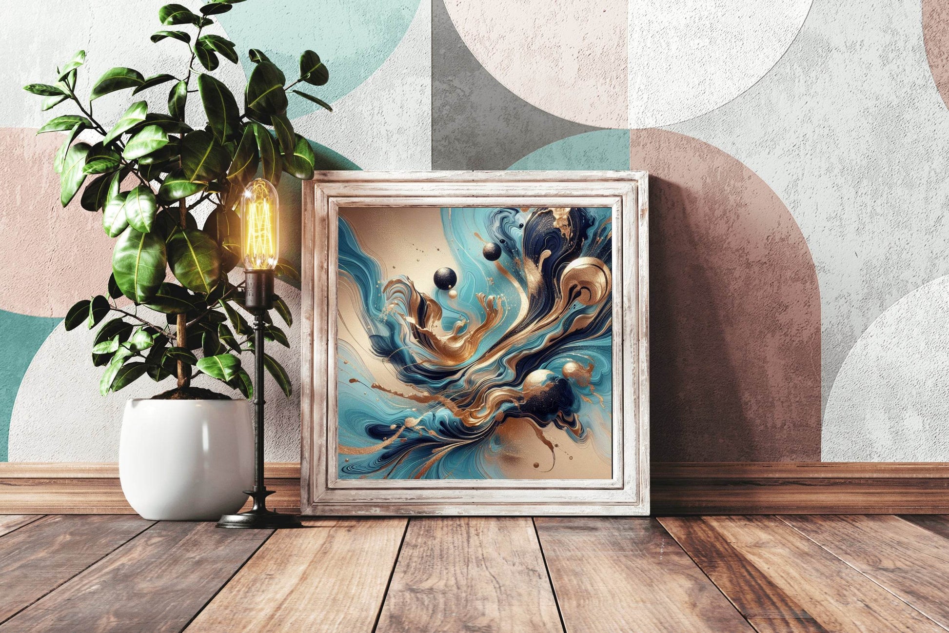 Fancy 3D Ocean Blue Abstract Wall Art - beink online art store