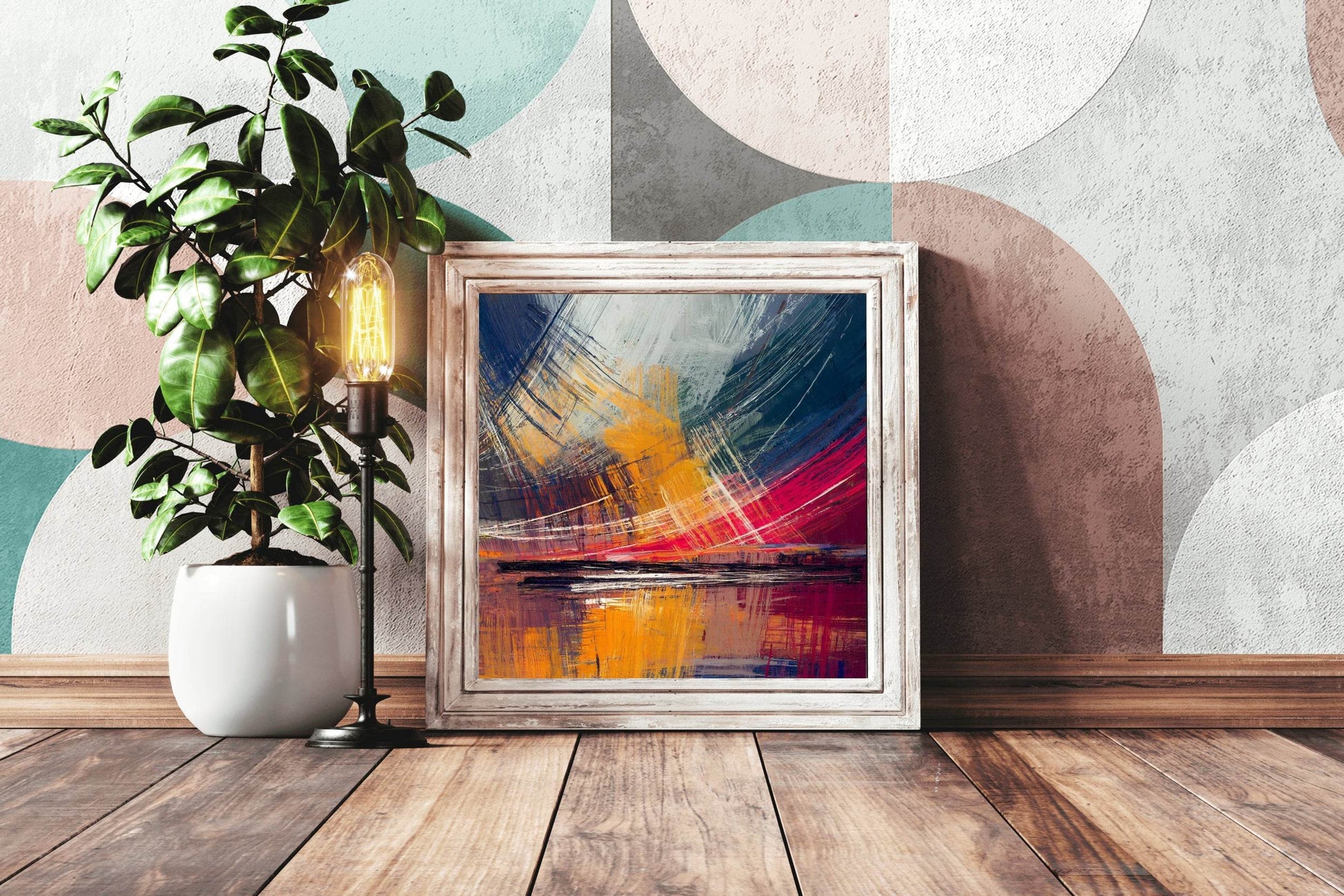 Thin Brush Strokes Abstract Wall Art - beink online art store