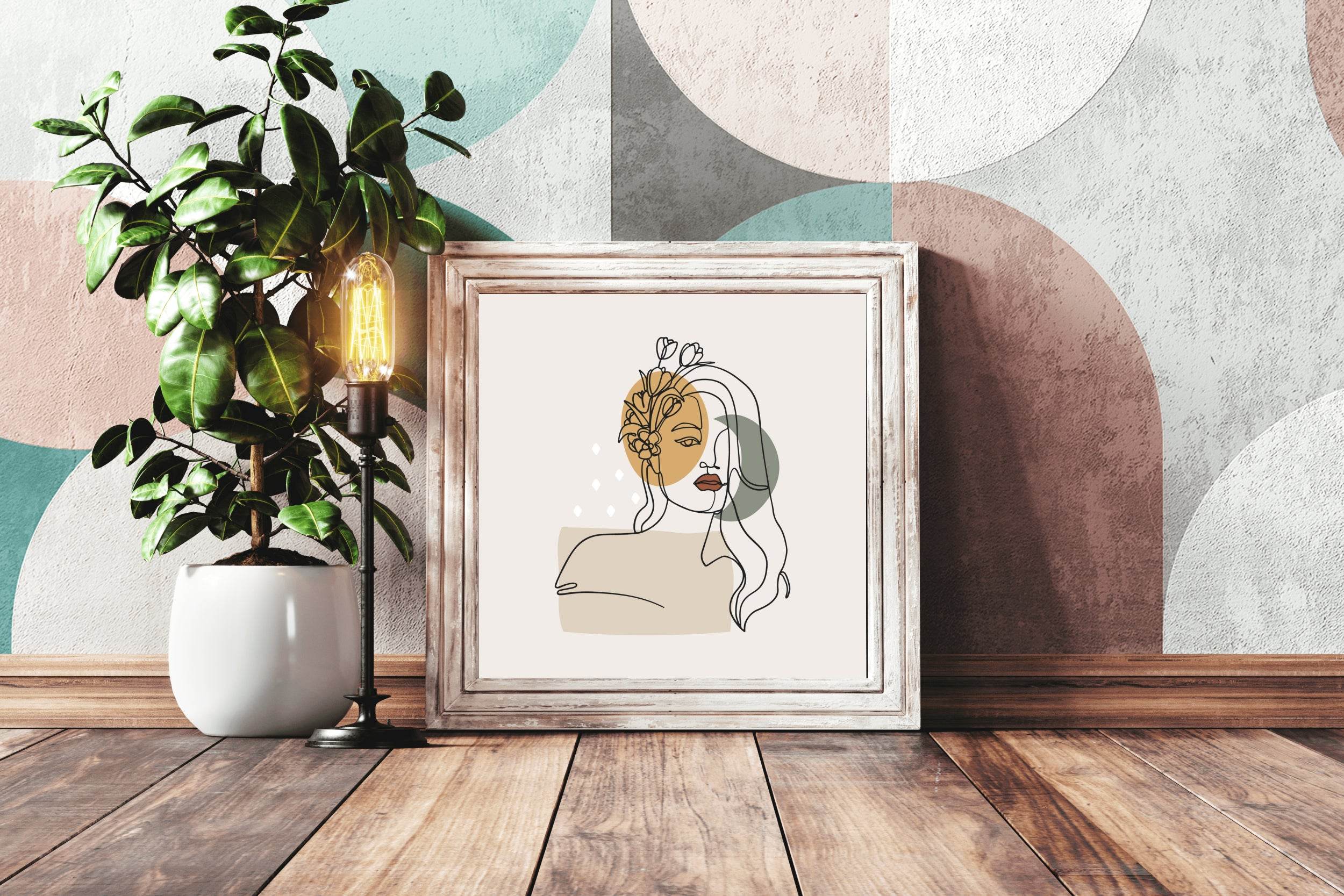 The Face is Decorated With Flowers Wall Art - beink online art store