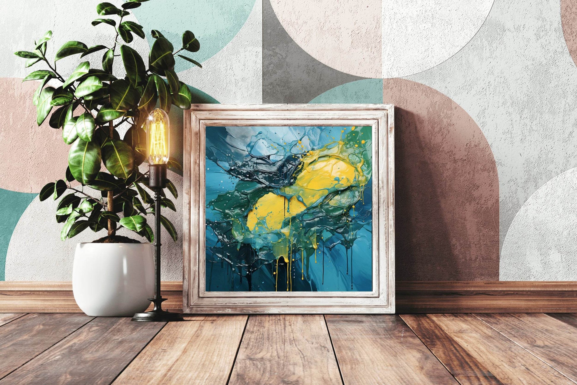 3D Effect Multi Color Brush Strokes Abstract Wall Art - beink online art store