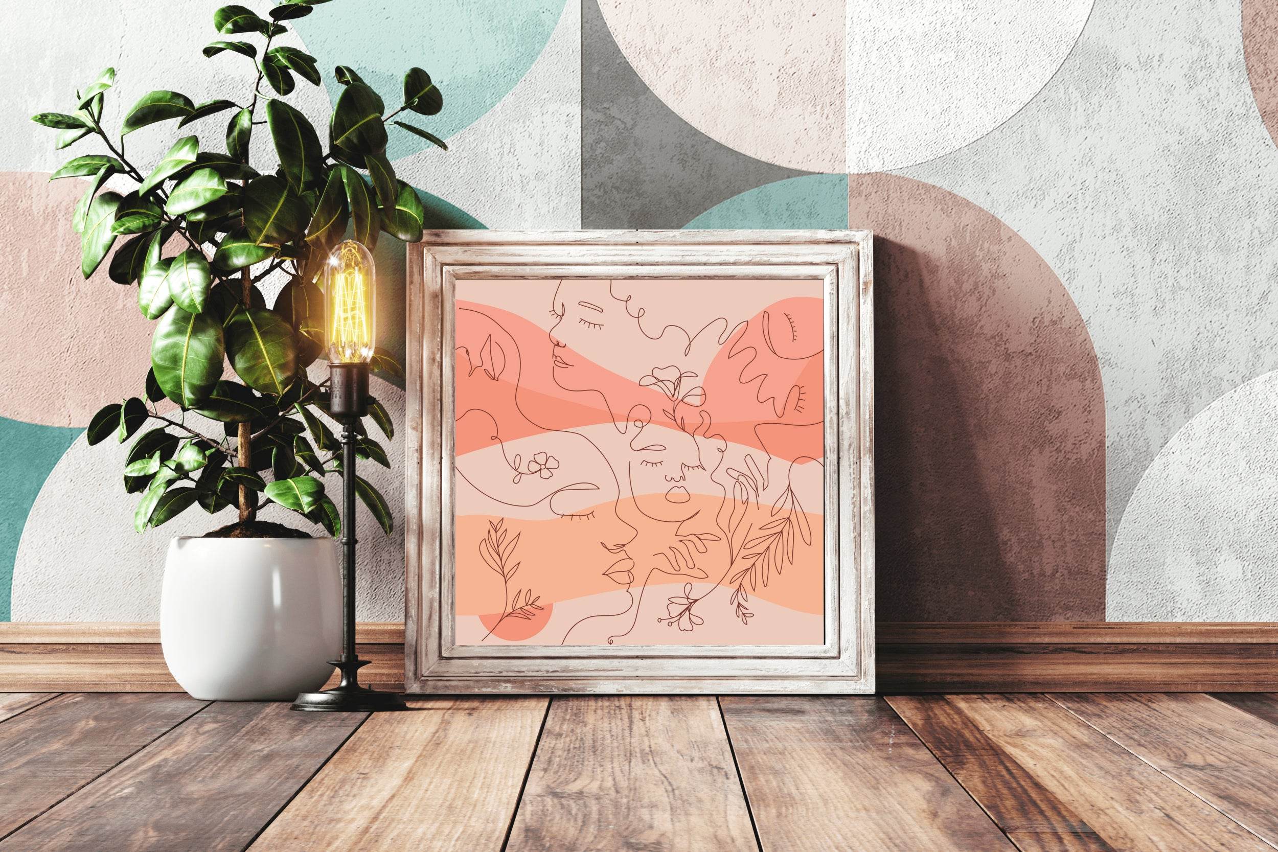 Floral Female Faces Wall Art - beink online art store