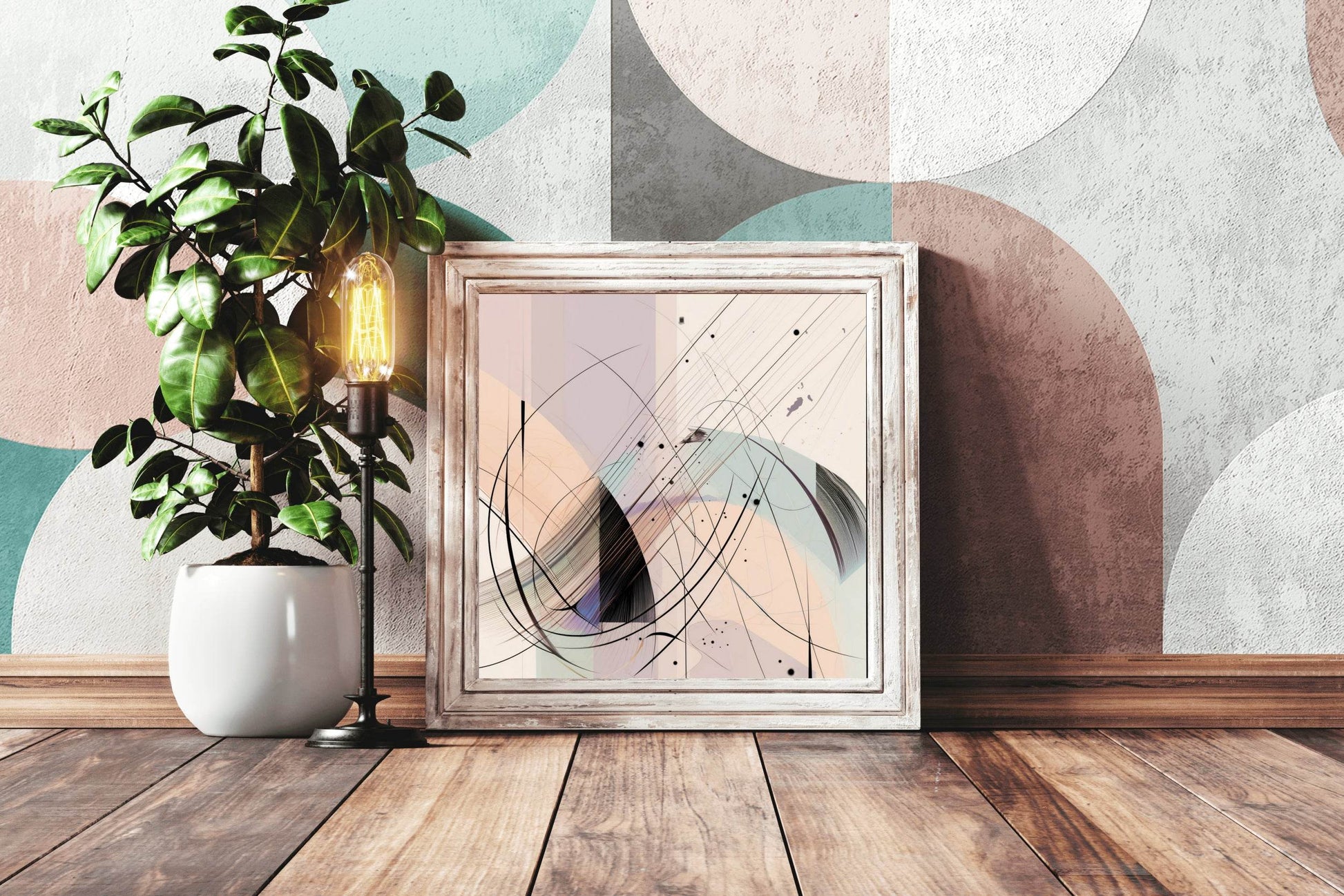 Colorful Lines Composition Abstract Wall Art - beink online art store