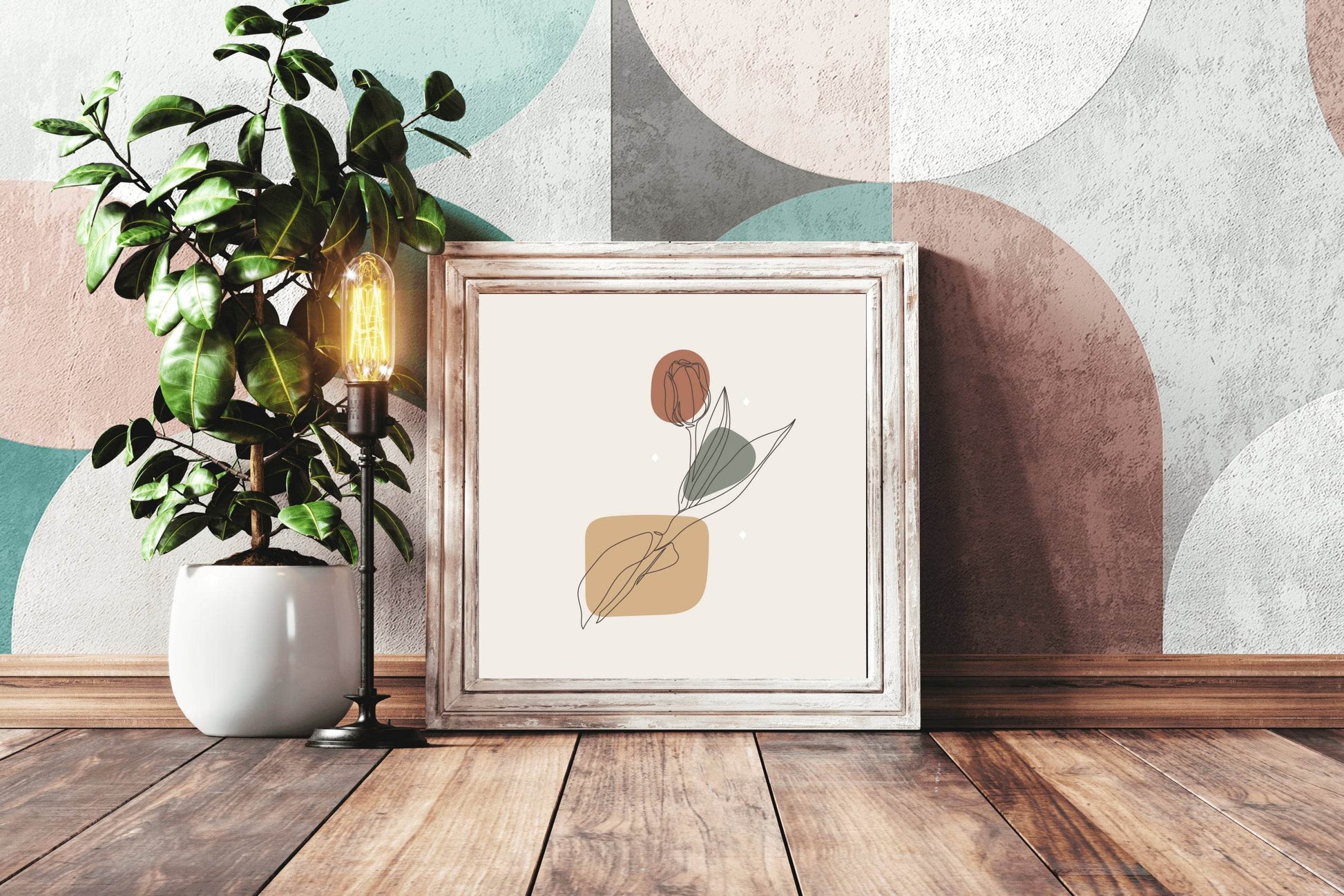 Anemone Flower Bud Line Art - beink online art store