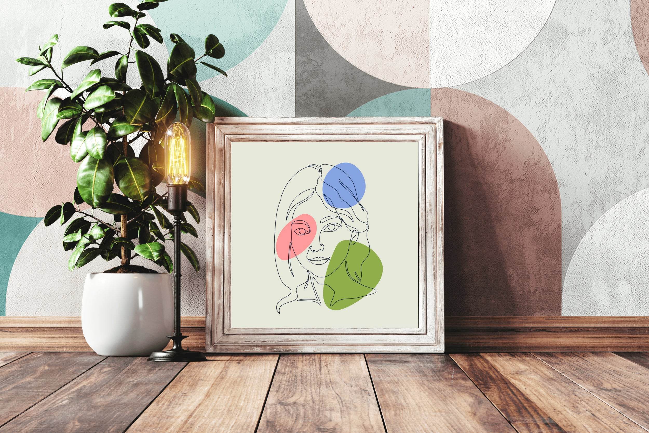 Colorful Female Face Design Wall Art - beink online art store