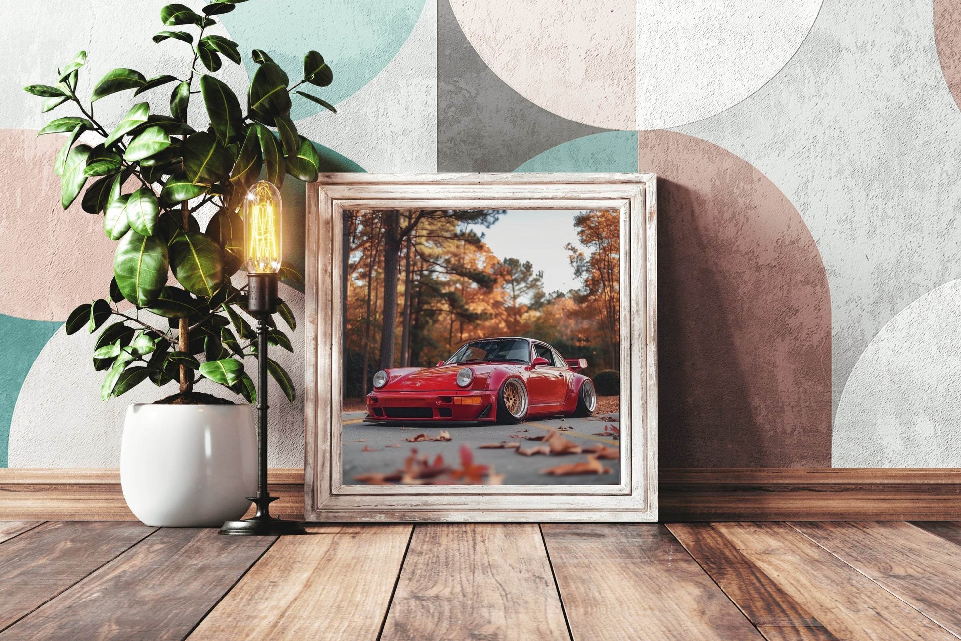 Porsche 911 Flat Red Wall Art - beink online art store