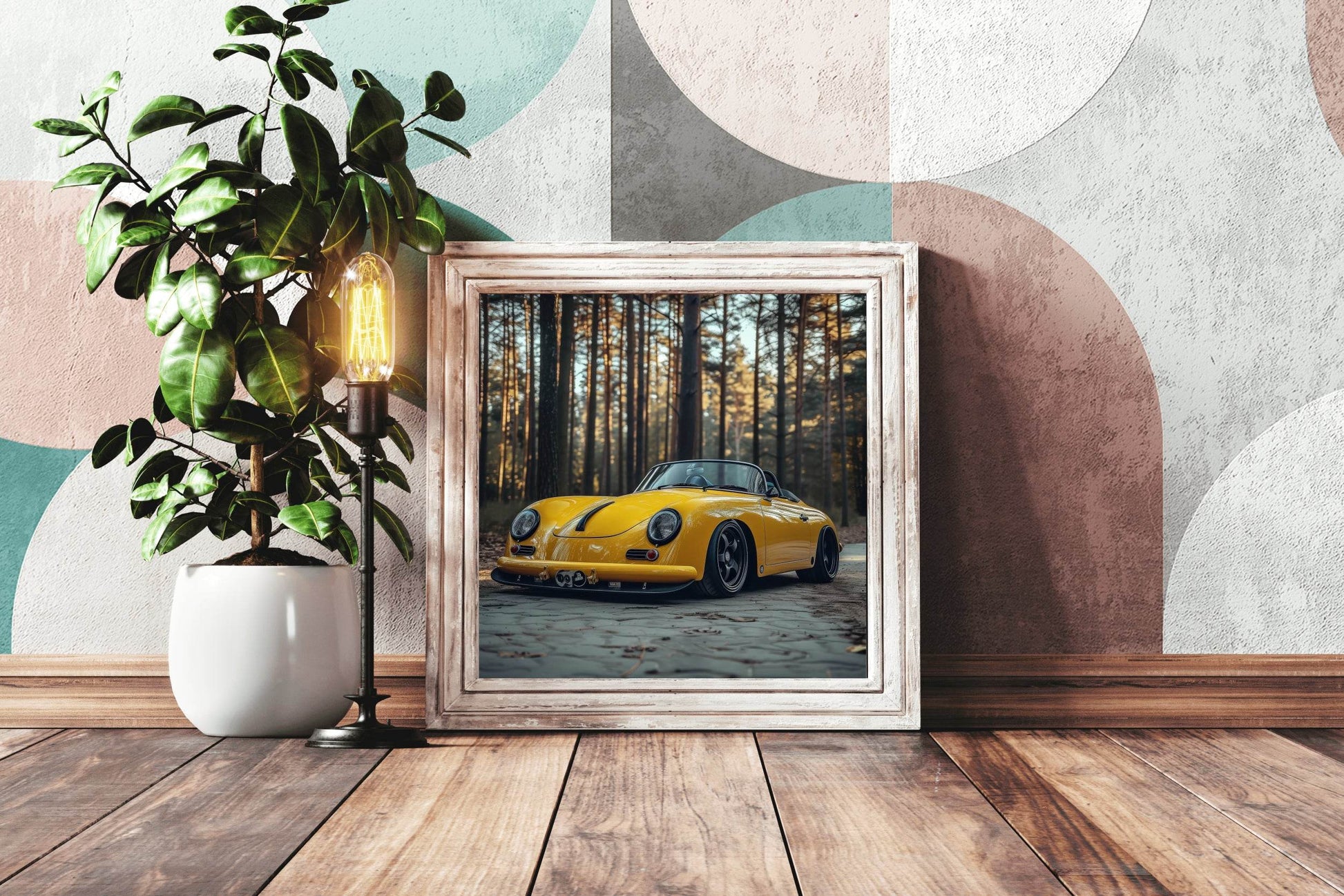 Porsche 356 Yellow Classic Wall Art - beink online art store
