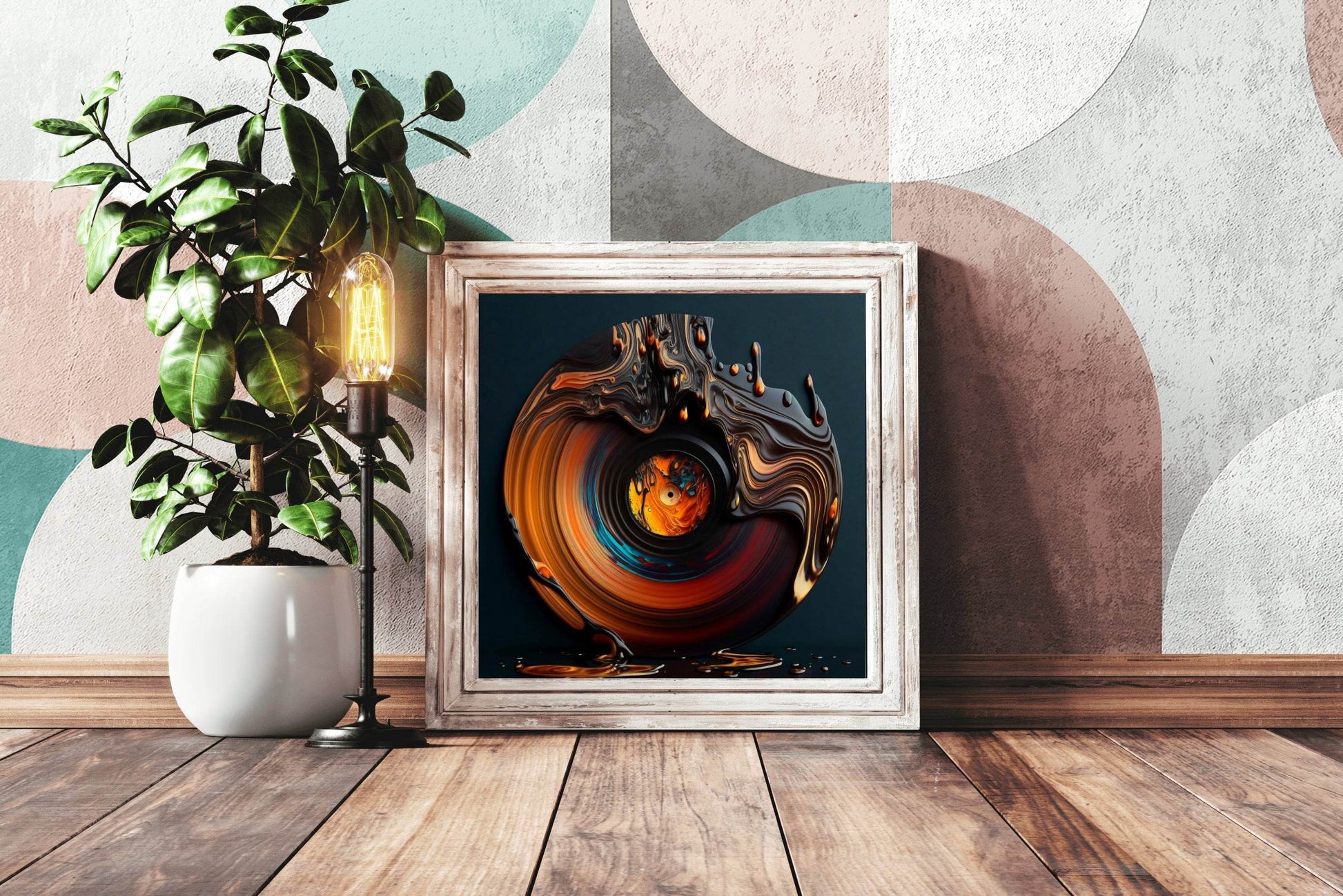 3D Bouncing Orange Circle Abstract Wall Art - beink online art store