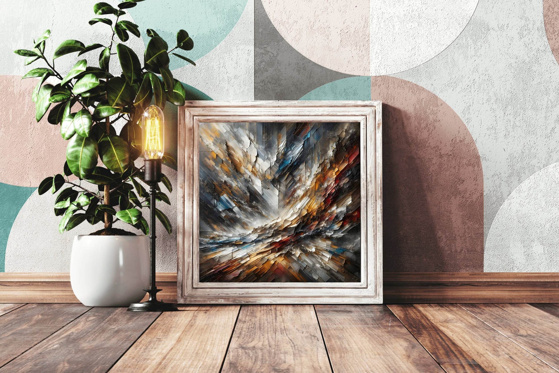 Brush Stroke Chaos on Paper Abstract Wall Art - beink online art store