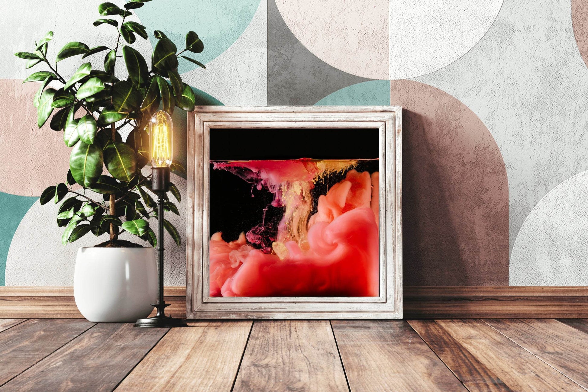 Red Smoky Drink Abstract Wall Art - beink online art store