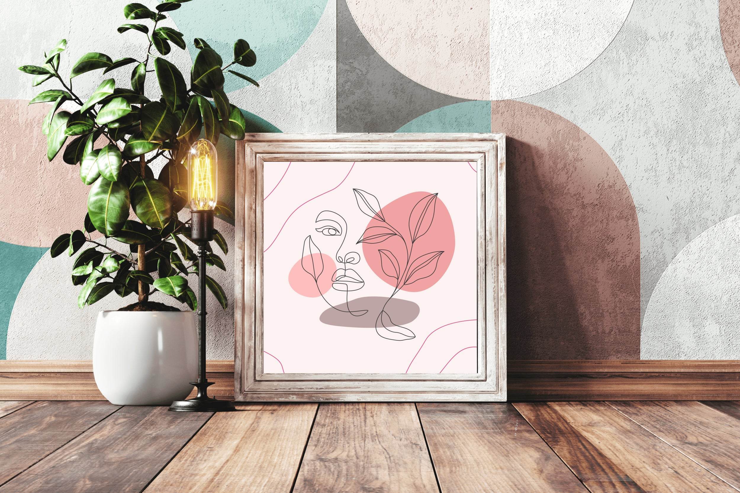 Beautiful Face Decorated With Flowers Wall Art - beink online art store