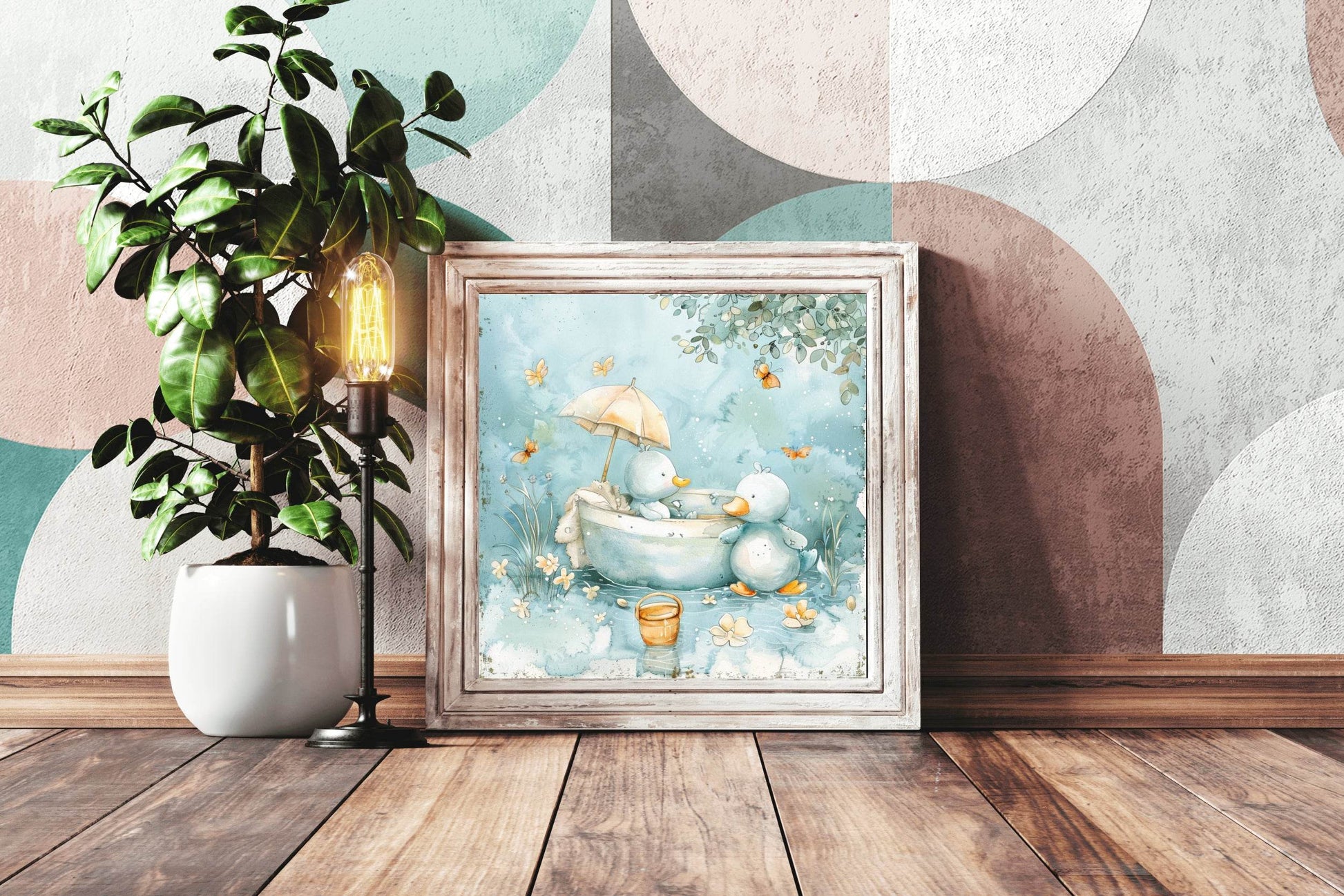 Cute Watercolor Style Duck Illustration - beink online art store