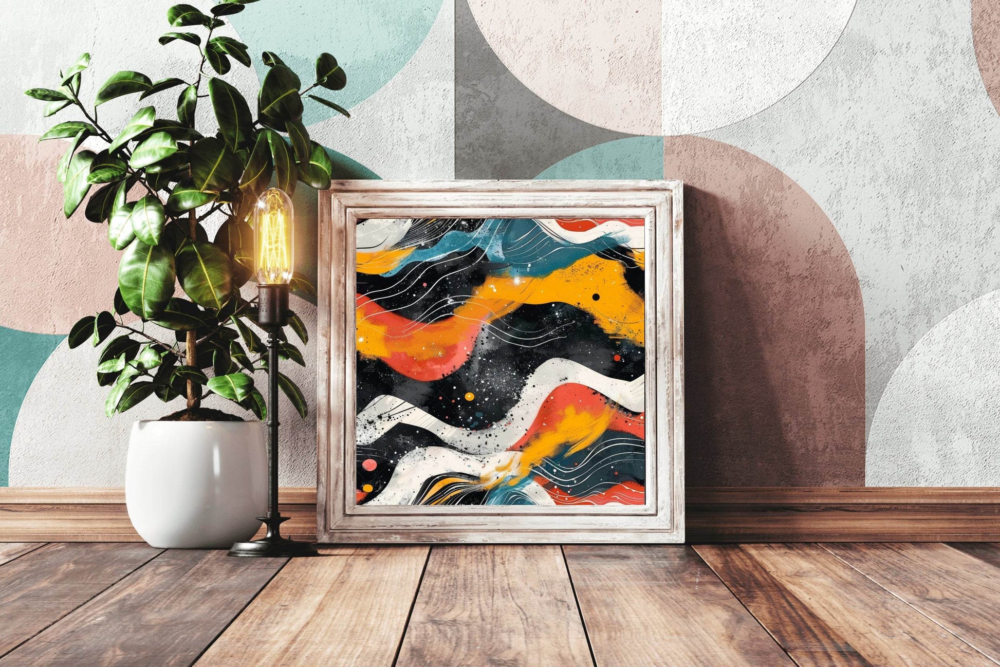 Cool Colorful Waves Abstract Wall Art - beink online art store