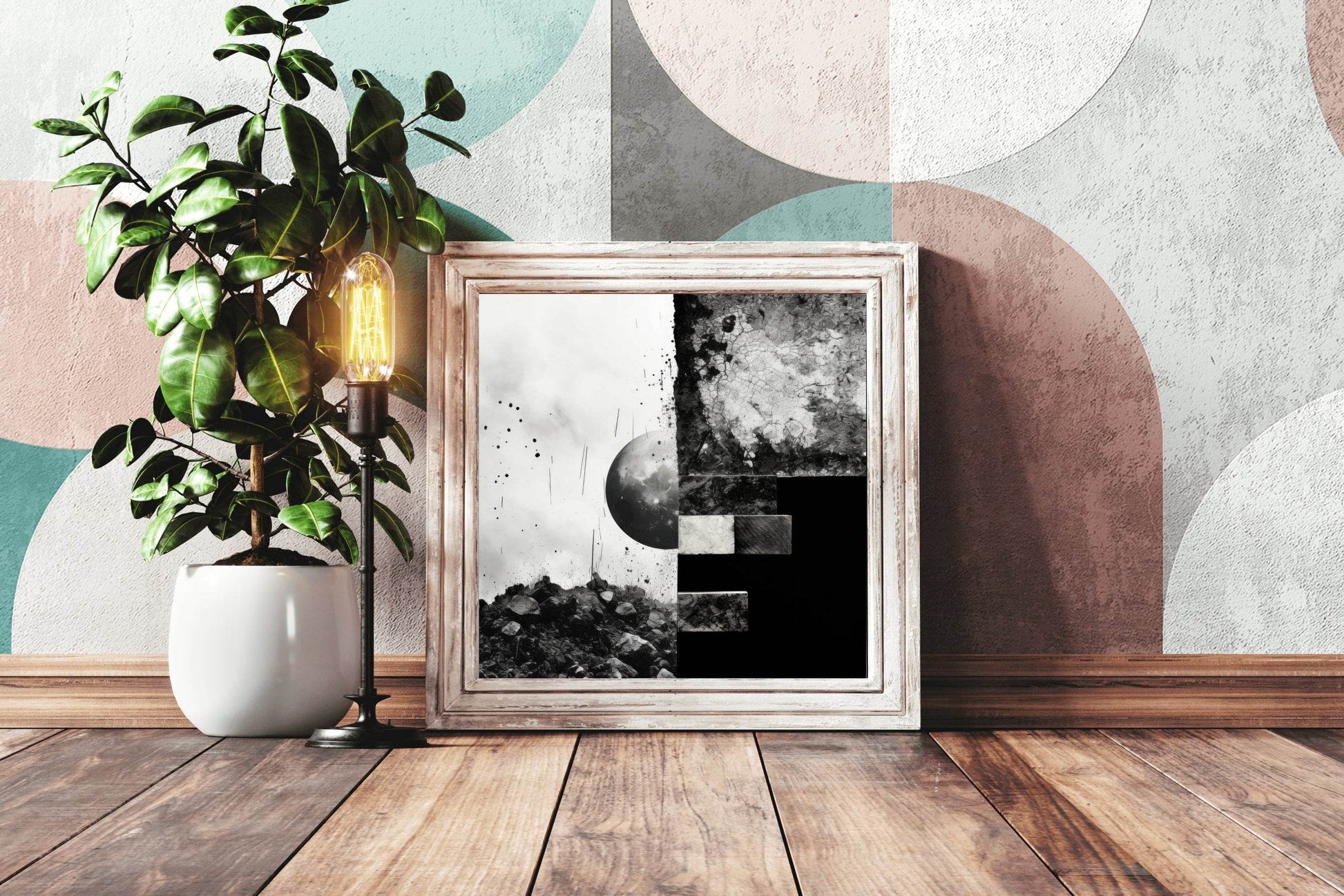 Earth Distraction Geometric Idealization Abstract Wall Art - beink online art store