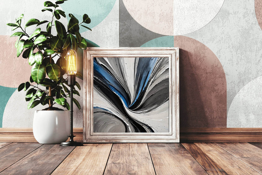 Black Paint Brush Strokes Abstract Wall Art - beink online art store