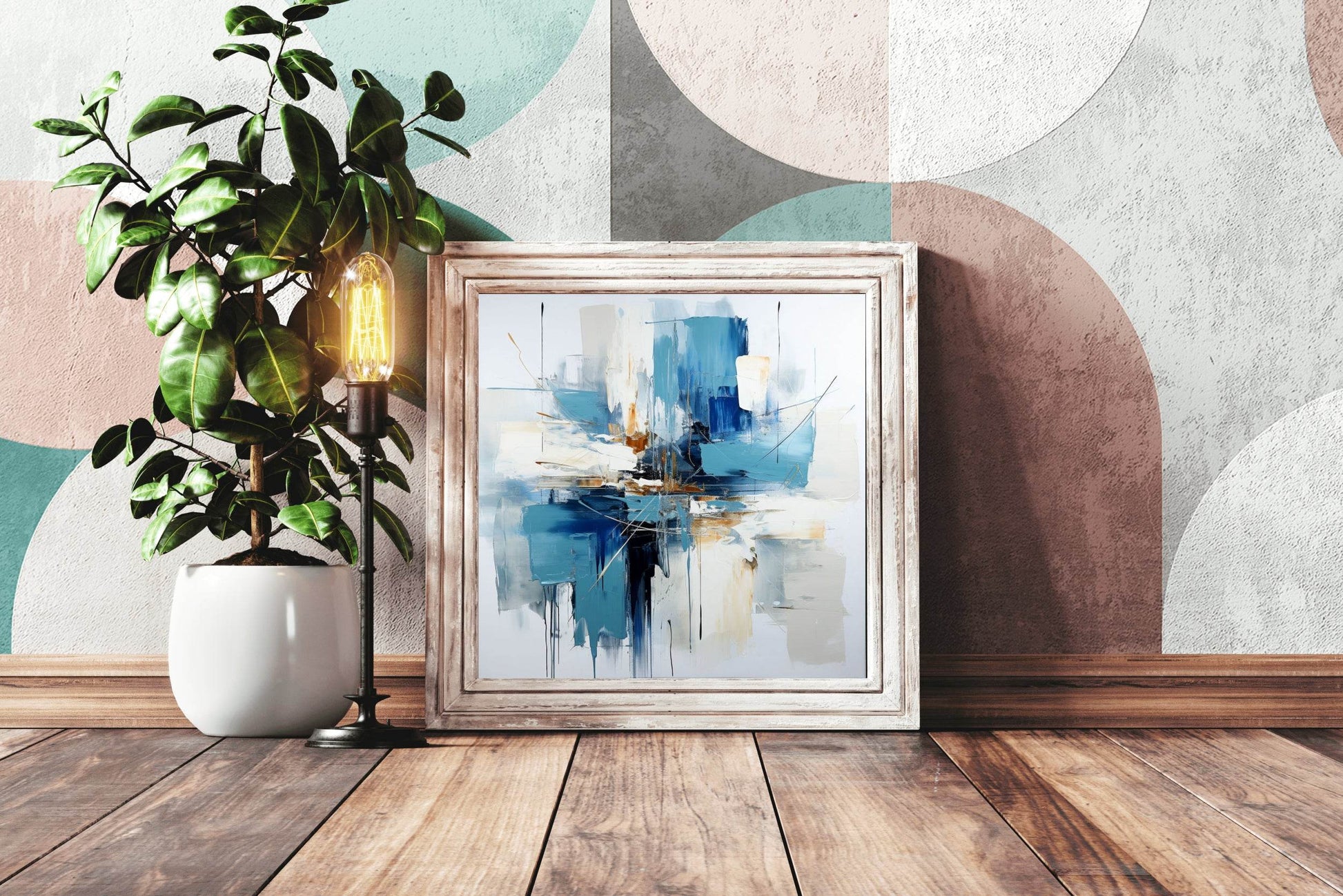 Blue and White Painting Abstract Wall Art - beink online art store