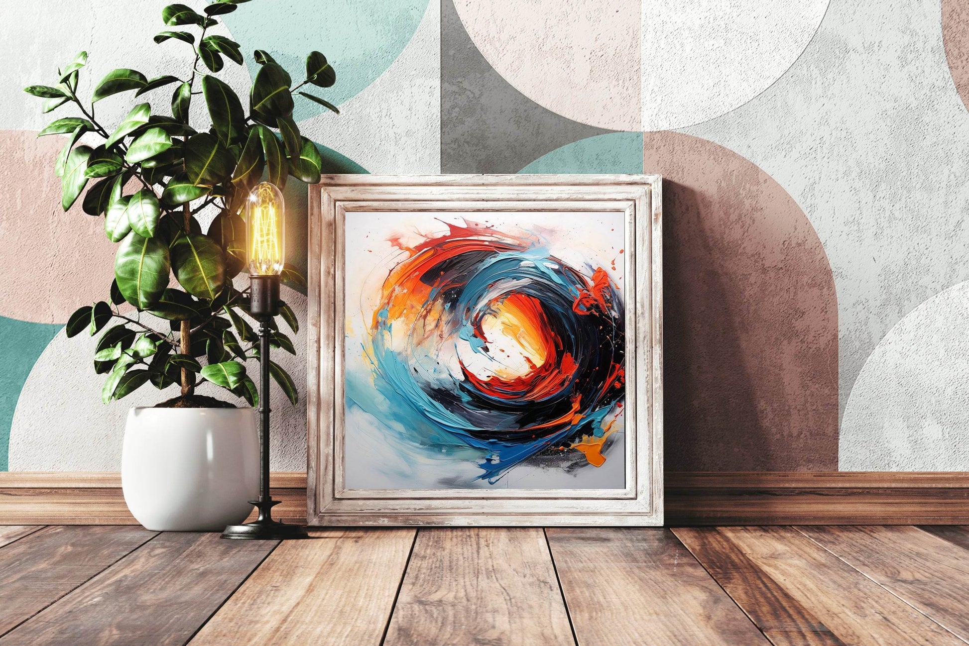 Colorful Painting Circle Abstract Wall Art - beink online art store