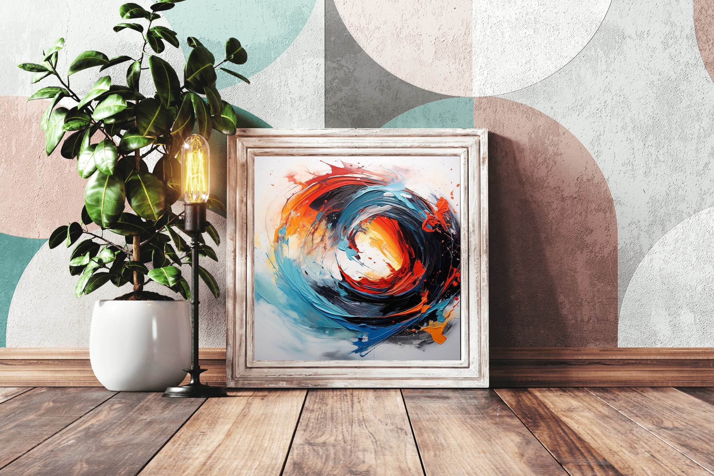 Colorful Painting Circle Abstract Wall Art - beink online art store
