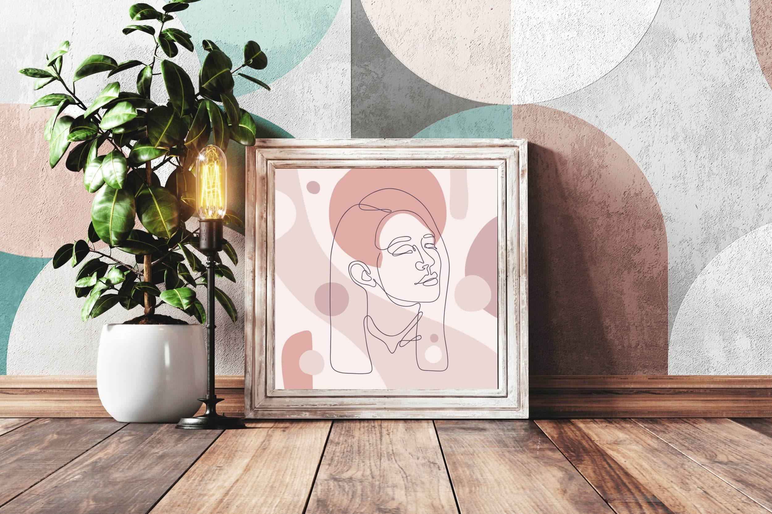 Linear Face of Ncient Roman Women Wall Art - beink online art store