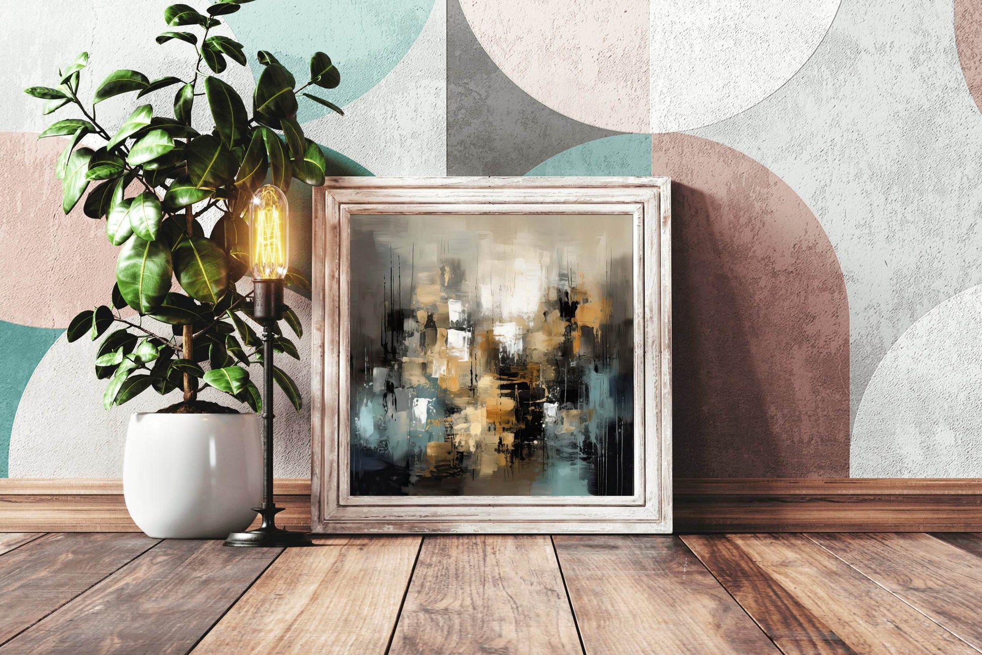 Painting of a Street Cross Abstract Wall Art - beink online art store