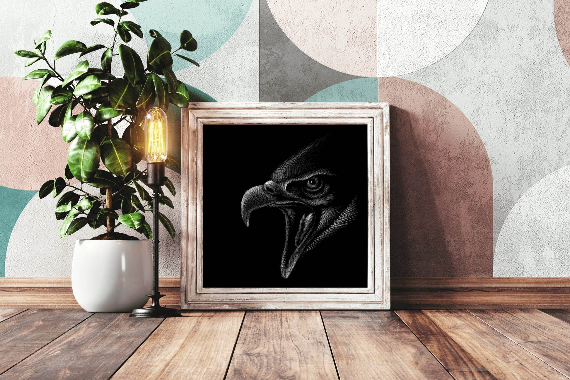 Golden Eagle Black Background Wall Art - beink online art store